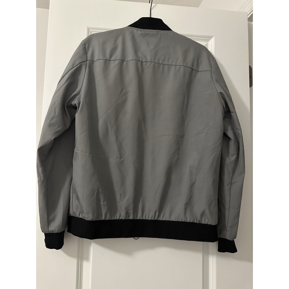 SHEIN Mens Gray Bomber Jacket Size M Zip Up Lightweight Casual Streetwear - Picture 5 of 5